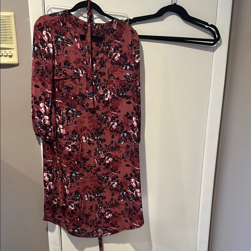 EUC Torrid Burgundy Long Sleeve Tie Waist